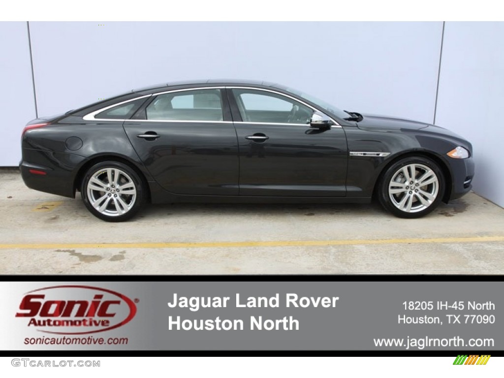 2012 XJ XJL Portfolio - Stratus Grey Metallic / Jet/Ivory photo #1