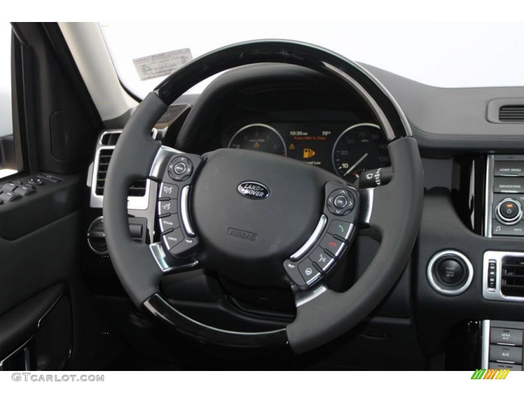 2012 Land Rover Range Rover HSE LUX Jet Steering Wheel Photo #59936604