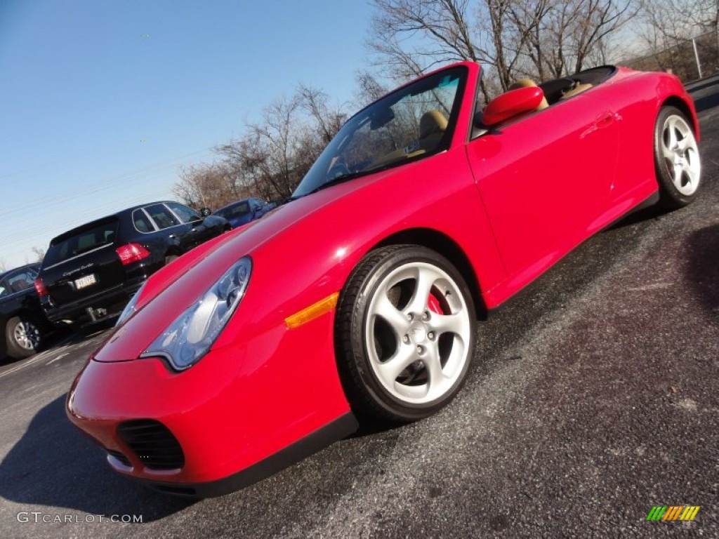 2004 911 Carrera 4S Cabriolet - Guards Red / Savanna Beige photo #1