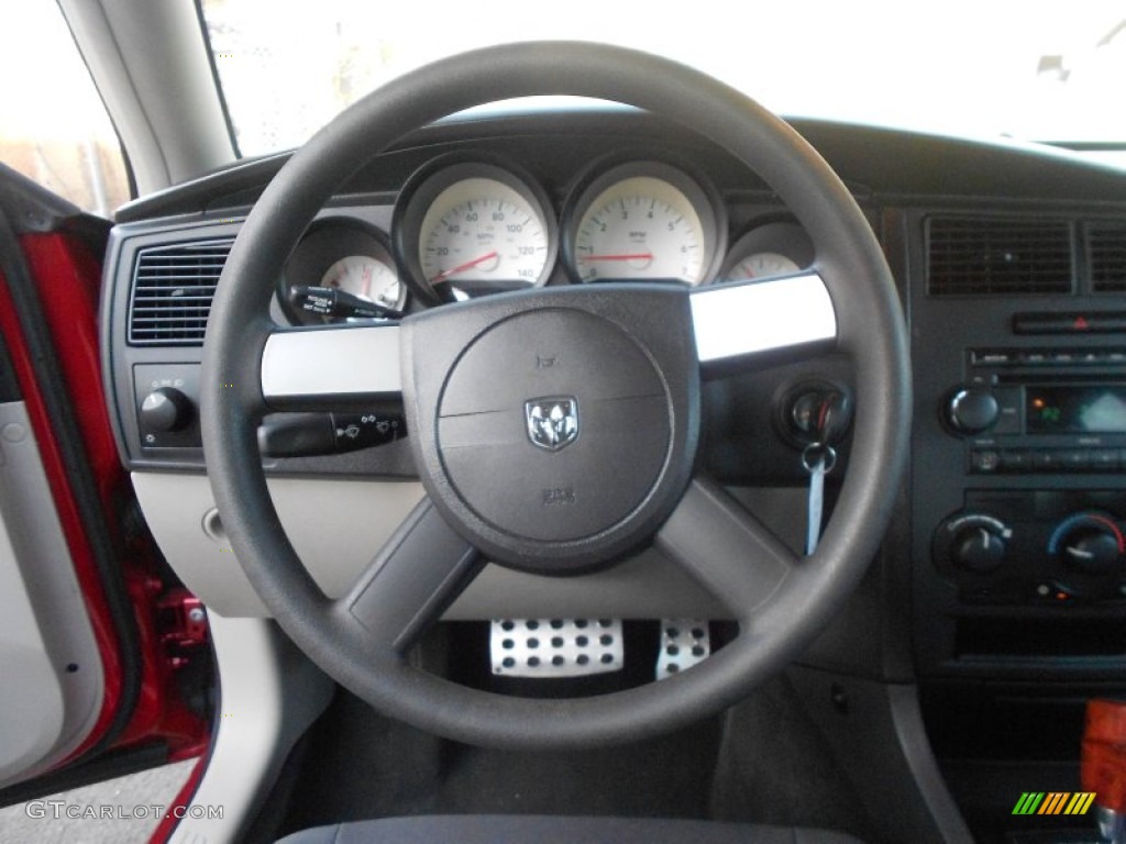 2007 Dodge Charger Standard Charger Model Dark Slate Gray/Light Graystone Steering Wheel Photo #59938652