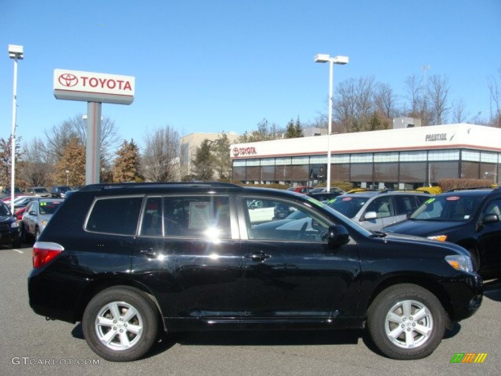 2009 Highlander V6 4WD - Black / Sand Beige photo #1