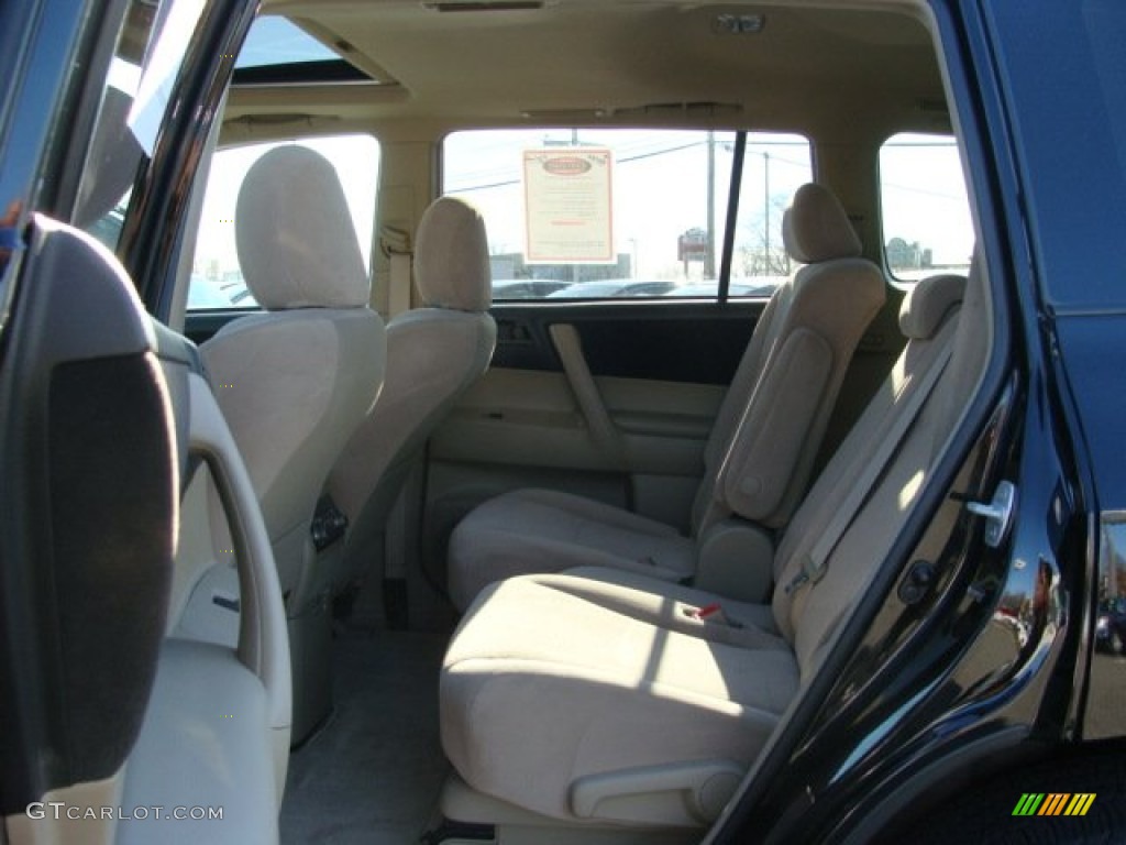 2009 Highlander V6 4WD - Black / Sand Beige photo #13