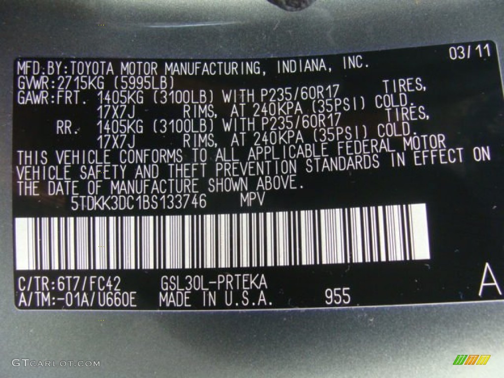 2011 Sienna LE - Cypress Green Pearl / Bisque photo #15