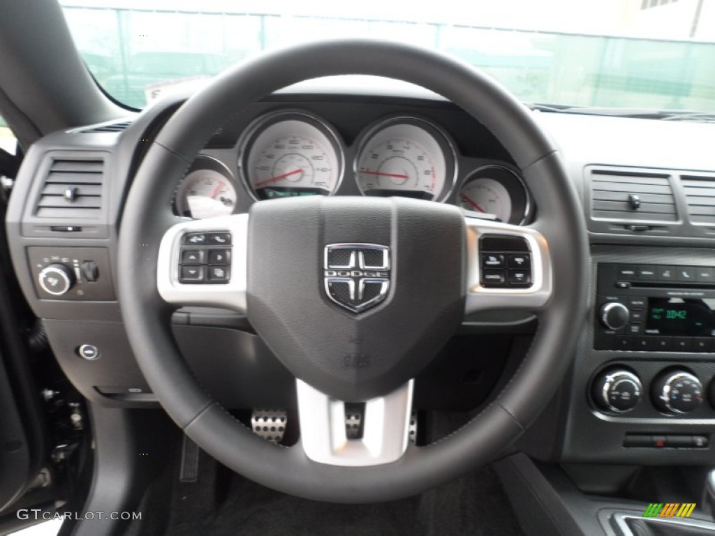 2012 Dodge Challenger R/T Dark Slate Gray Steering Wheel Photo #59940212