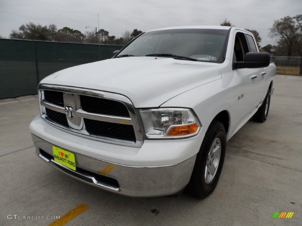 2010 Ram 1500 SLT Quad Cab - Stone White / Dark Slate/Medium Graystone photo #7