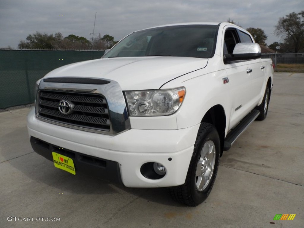 2007 Tundra Limited CrewMax 4x4 - Super White / Graphite Gray photo #7