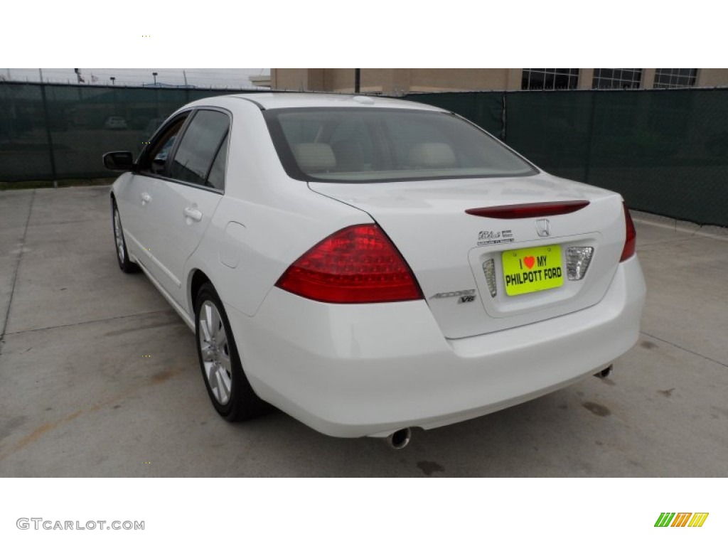 2007 Accord EX-L V6 Sedan - Taffeta White / Ivory photo #5