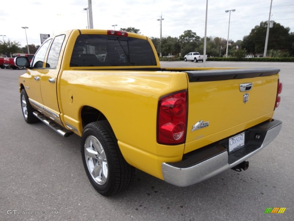 2008 Ram 1500 Big Horn Edition Quad Cab - Detonator Yellow / Medium Slate Gray photo #3