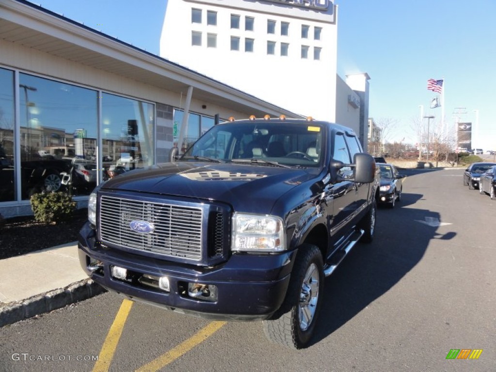 2005 F250 Super Duty Harley Davidson Crew Cab 4x4 - True Blue Metallic / Black photo #1