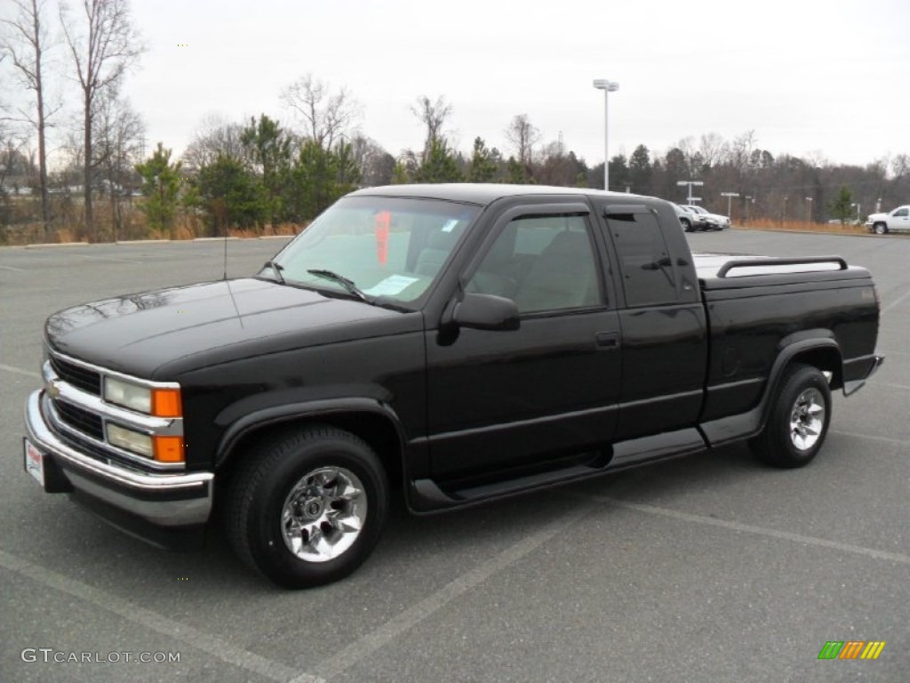 1999 Silverado 1500 LT Extended Cab - Onyx Black / Medium Oak photo #1