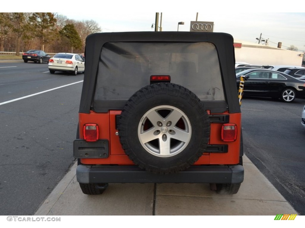 2006 Wrangler Unlimited Rubicon 4x4 - Impact Orange / Dark Slate Gray photo #4