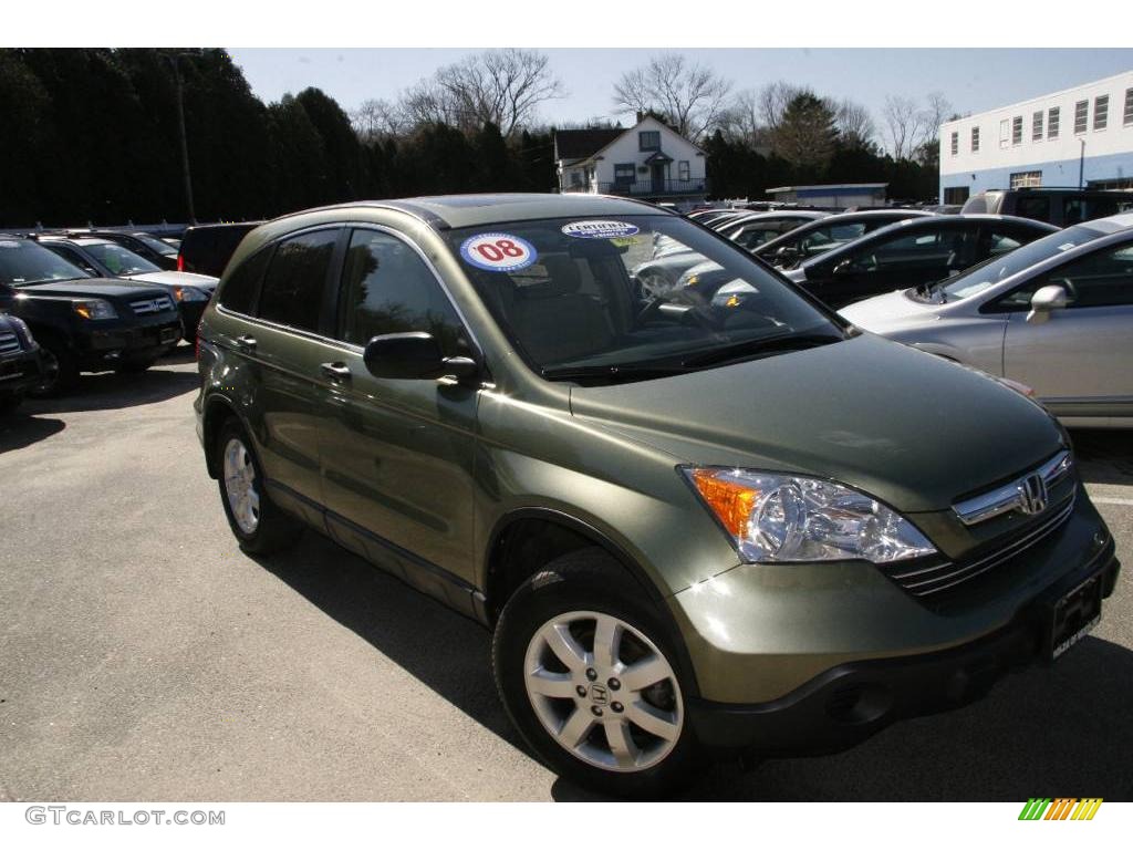 2008 CR-V EX 4WD - Green Tea Metallic / Ivory photo #3