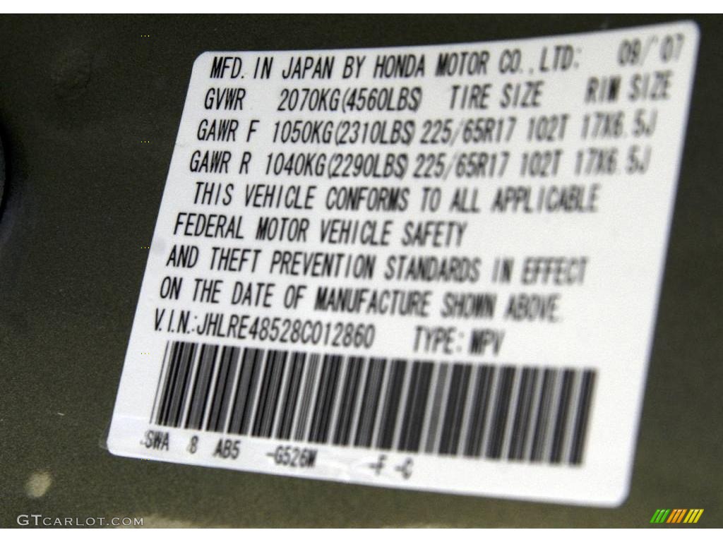 2008 CR-V EX 4WD - Green Tea Metallic / Ivory photo #24