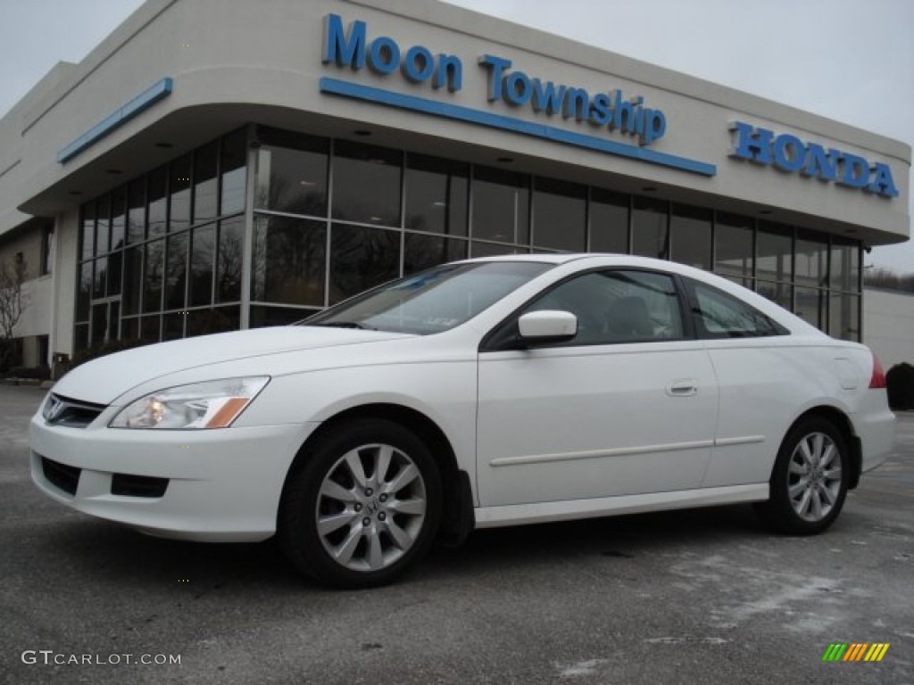 2007 Accord EX V6 Coupe - Taffeta White / Ivory photo #1