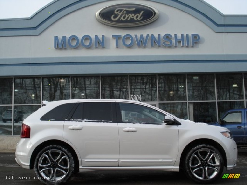 2012 Edge Sport AWD - White Platinum Metallic Tri-Coat / Charcoal Black/Silver Smoke Metallic photo #1