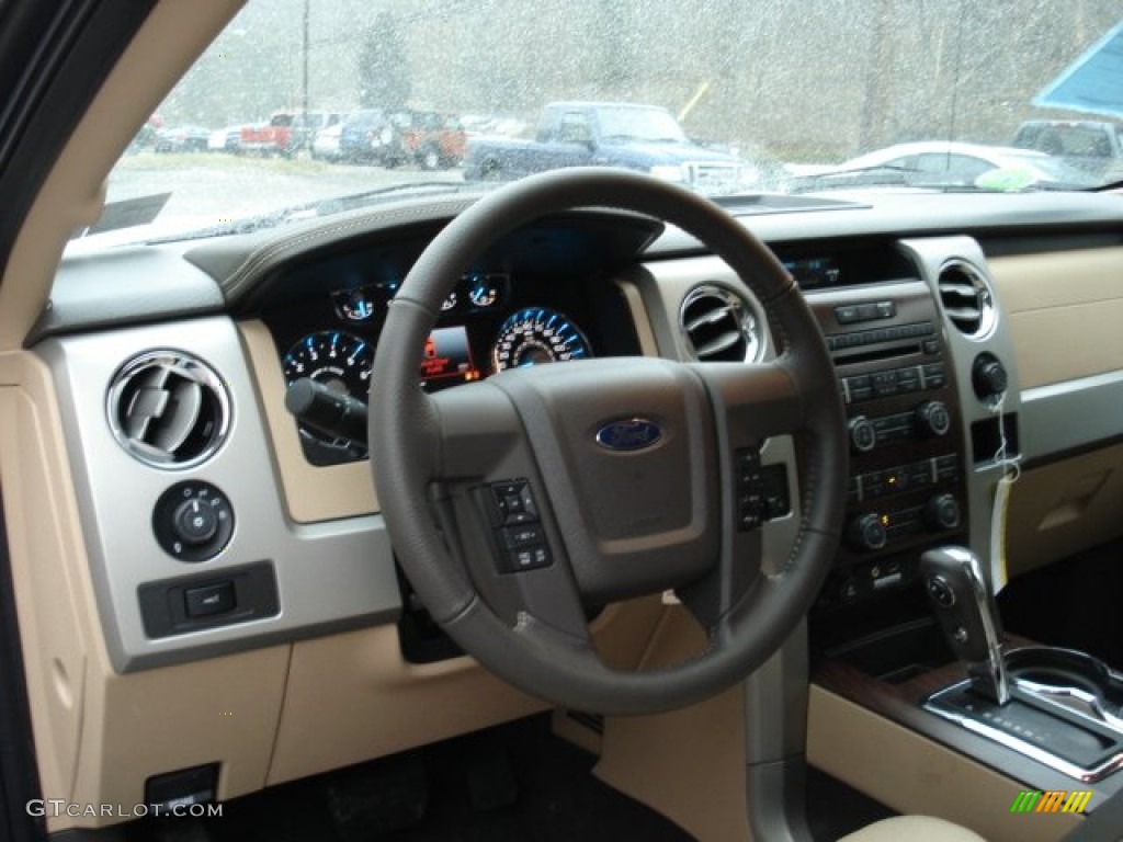 2012 F150 Lariat SuperCrew 4x4 - White Platinum Metallic Tri-Coat / Pale Adobe photo #10