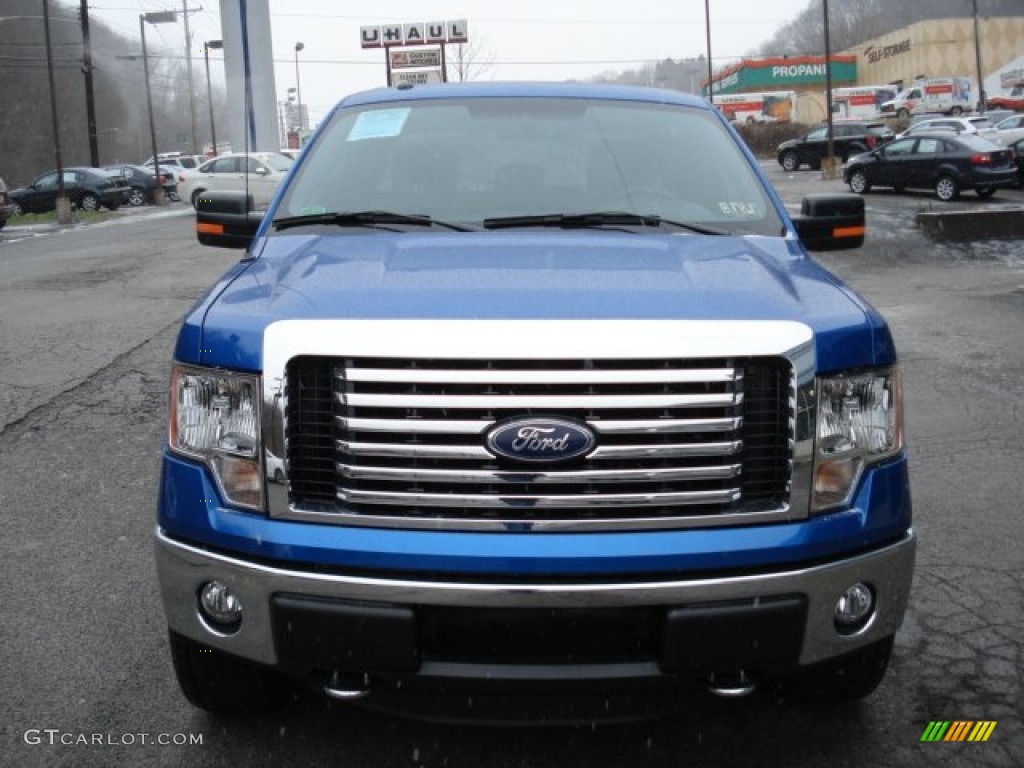 2012 F150 XLT SuperCab 4x4 - Blue Flame Metallic / Steel Gray photo #3