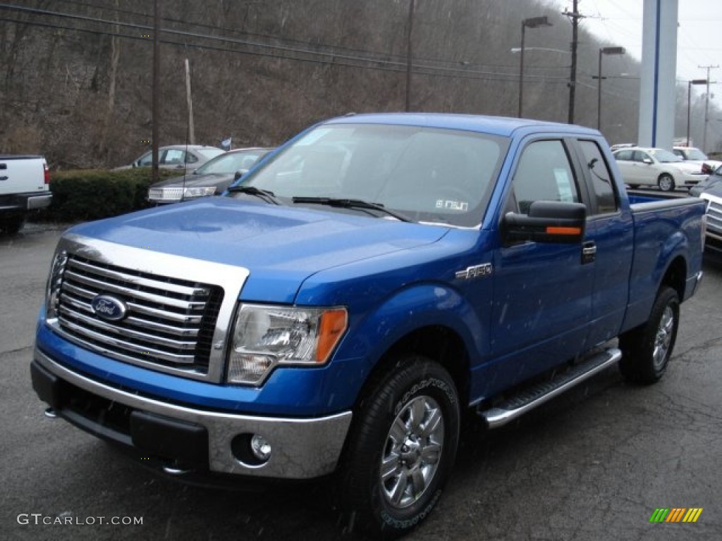 2012 F150 XLT SuperCab 4x4 - Blue Flame Metallic / Steel Gray photo #4