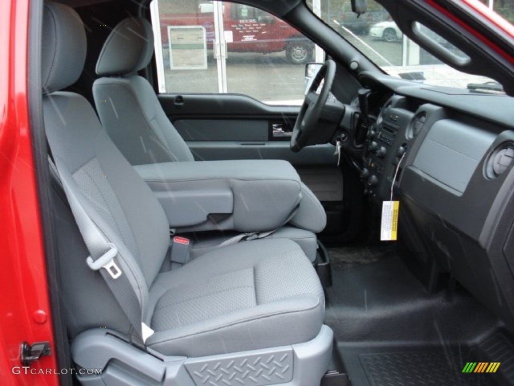 2012 F150 XL Regular Cab 4x4 - Vermillion Red / Steel Gray photo #13