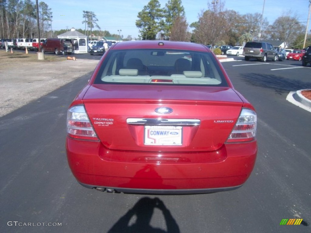 2009 Taurus Limited - Sangria Red Metallic / Medium Light Stone photo #6