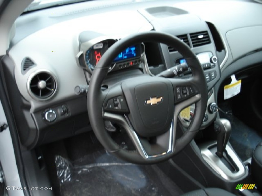 2012 Chevrolet Sonic LTZ Sedan Jet Black/Dark Titanium Dashboard Photo #59974797