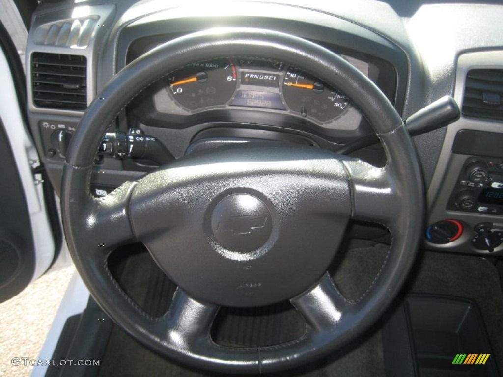 2004 Chevrolet Colorado LS Crew Cab Very Dark Pewter Steering Wheel Photo #59975448