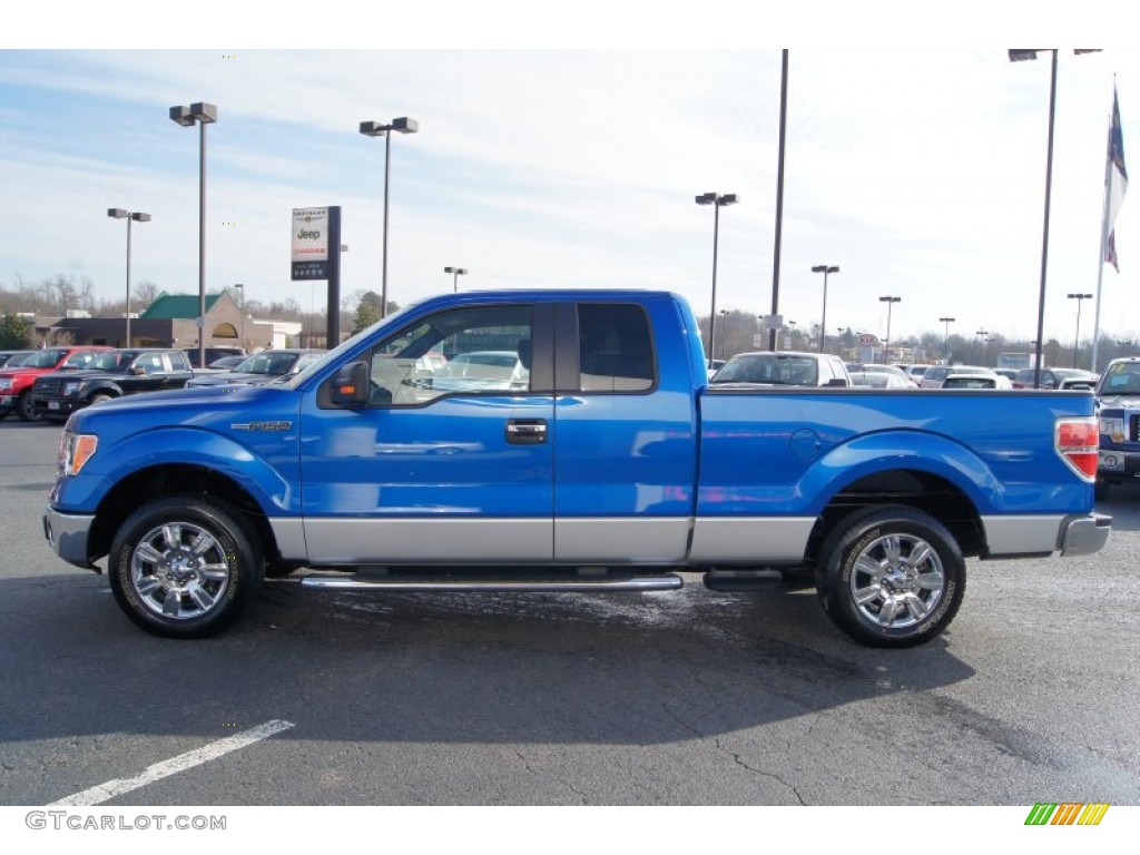 2010 F150 XLT SuperCab - Blue Flame Metallic / Medium Stone photo #5