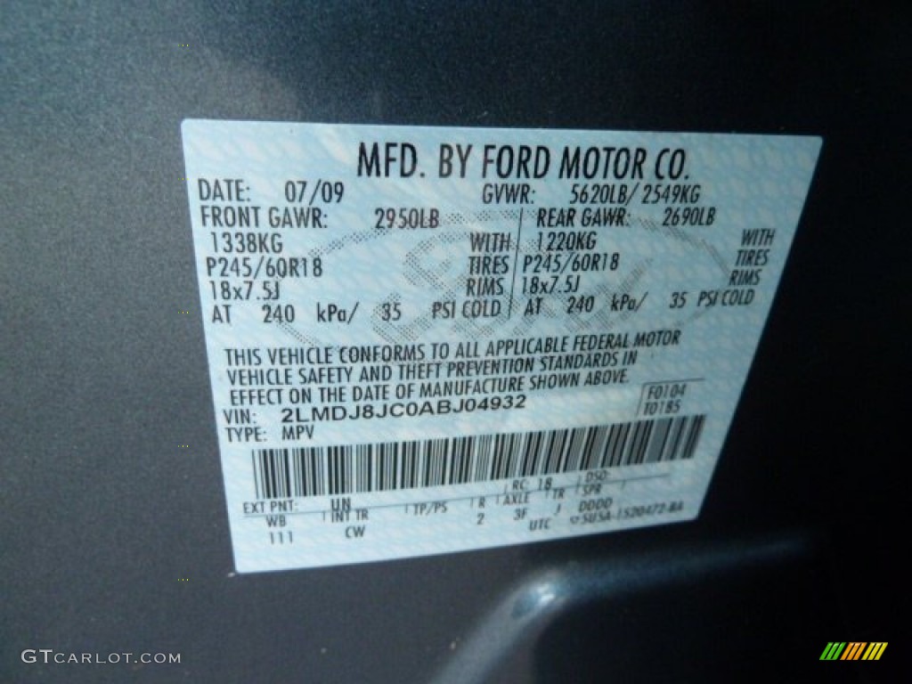 2010 MKX AWD - Steel Blue Metallic / Charcoal Black photo #14