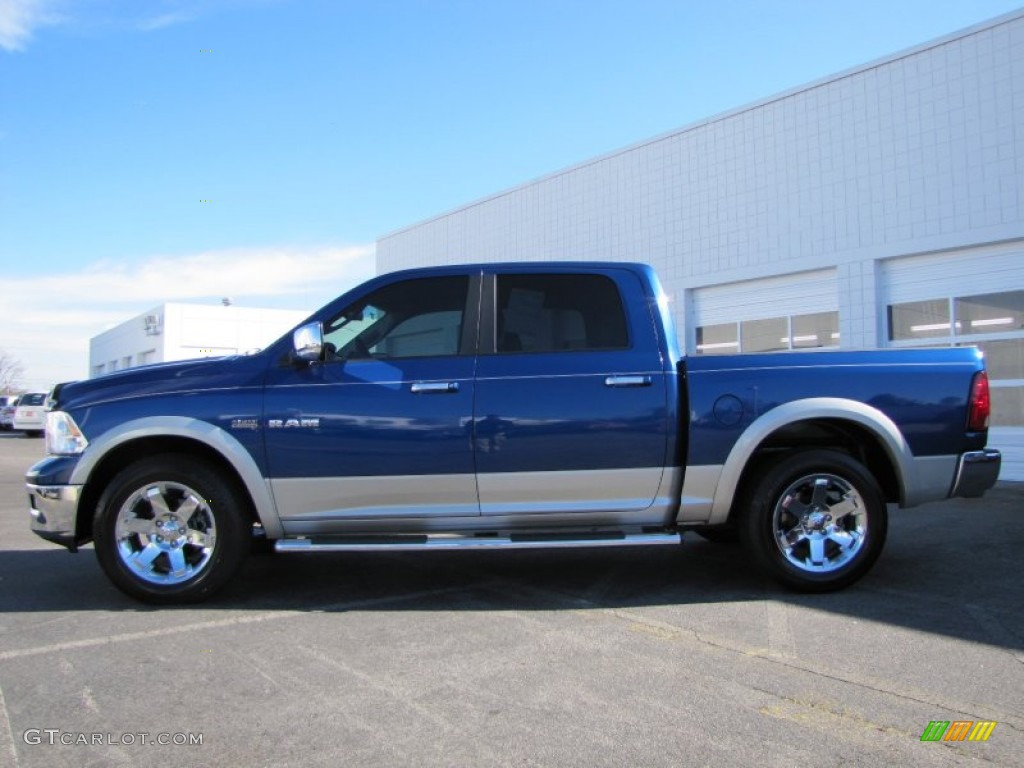 2009 Ram 1500 Laramie Crew Cab - Deep Water Blue Pearl / Dark Slate Gray photo #2