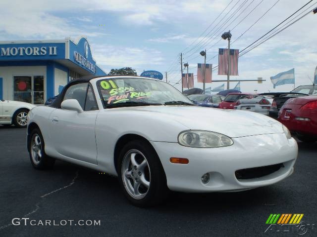 2001 MX-5 Miata Roadster - Pure White / Black photo #1