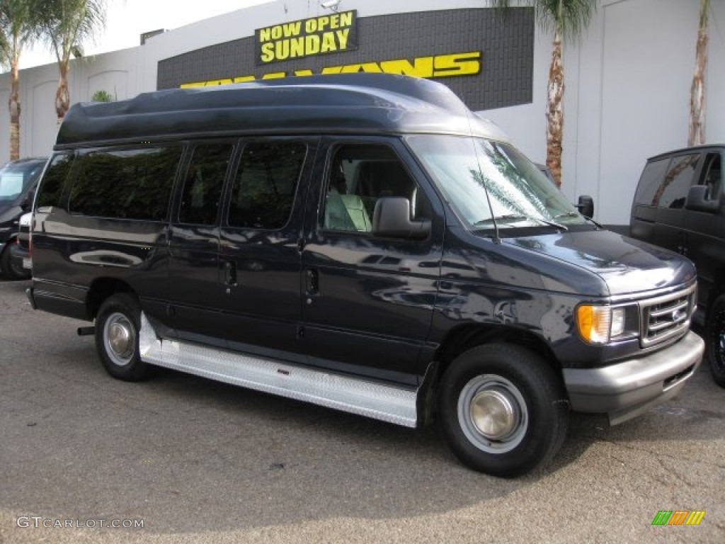 True Blue Metallic Ford E Series Van