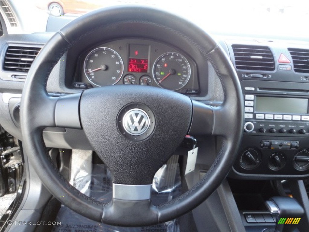 2009 Volkswagen Jetta SE Sedan Anthracite Steering Wheel Photo #59983041