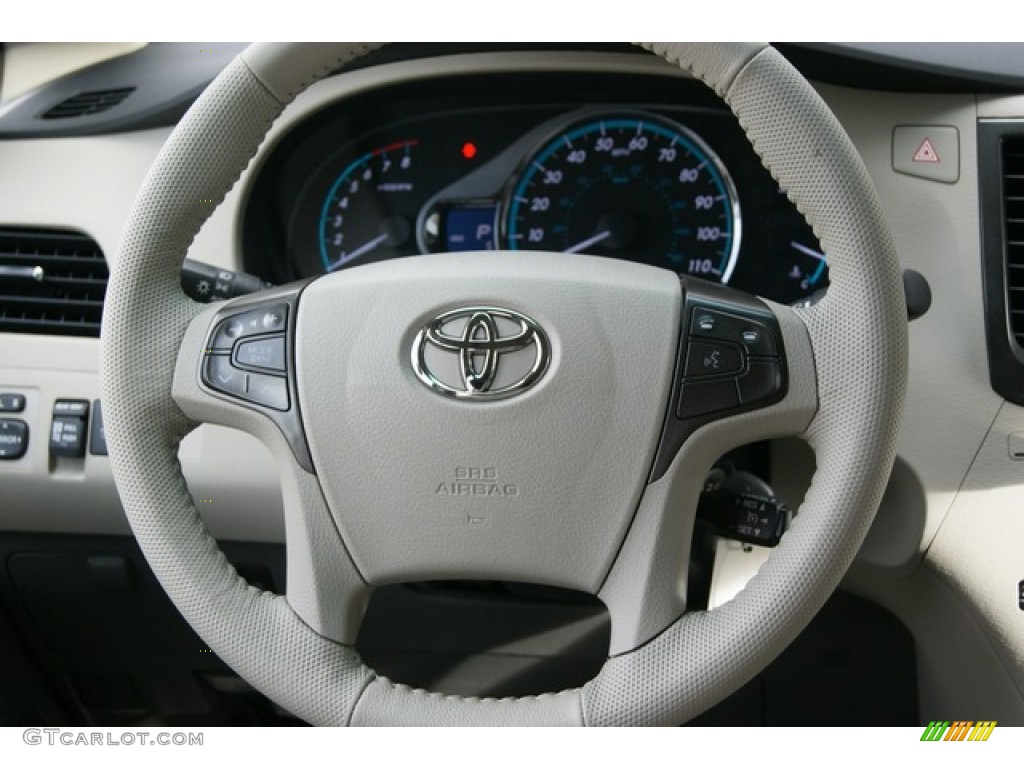 2012 Toyota Sienna XLE AWD Light Gray Steering Wheel Photo #59987973