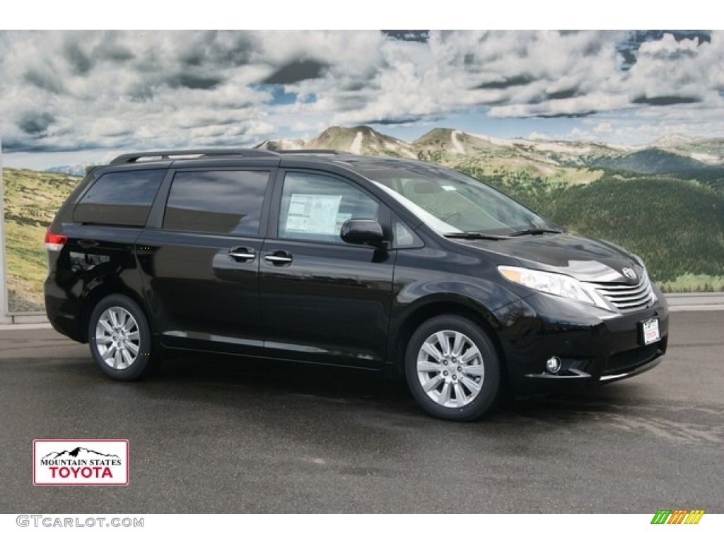 2012 Sienna Limited AWD - Black / Light Gray photo #1