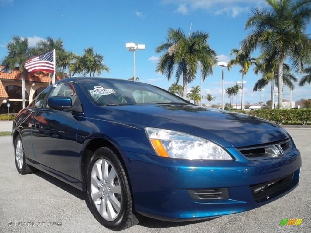 2006 Accord EX V6 Coupe - Sapphire Blue Pearl / Ivory photo #2