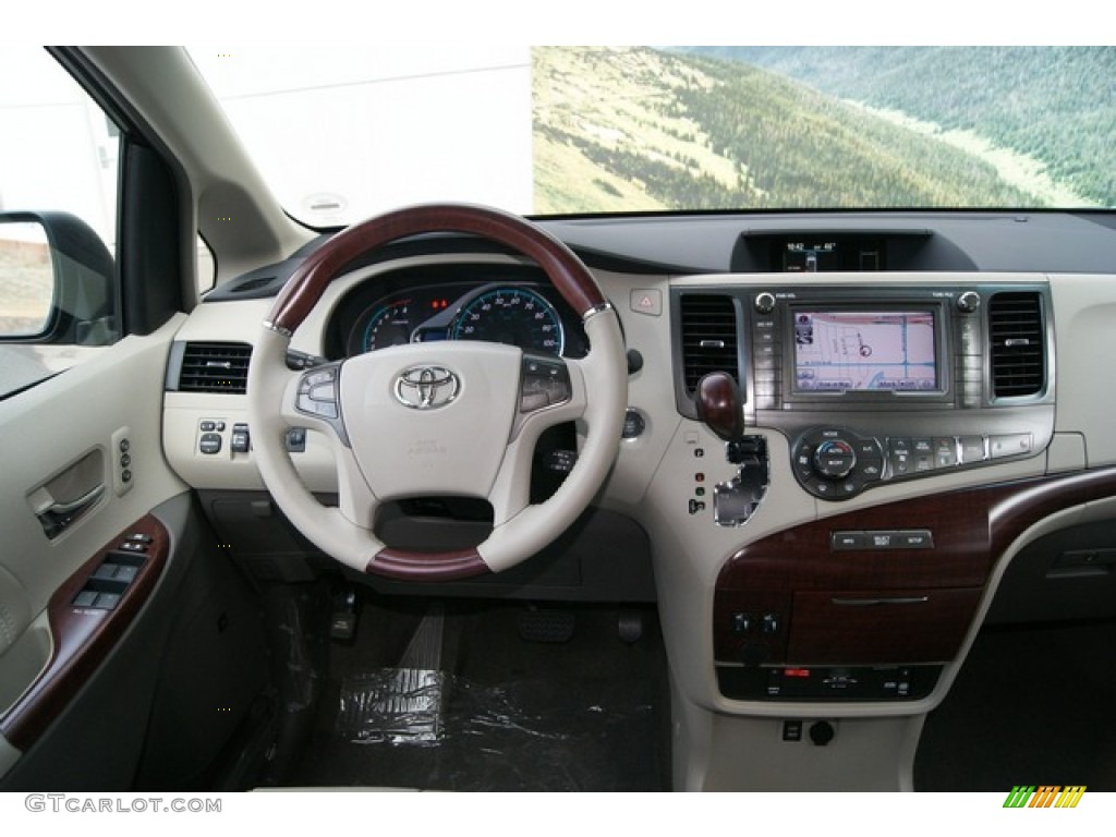 2012 Toyota Sienna Limited AWD Light Gray Dashboard Photo #59988141