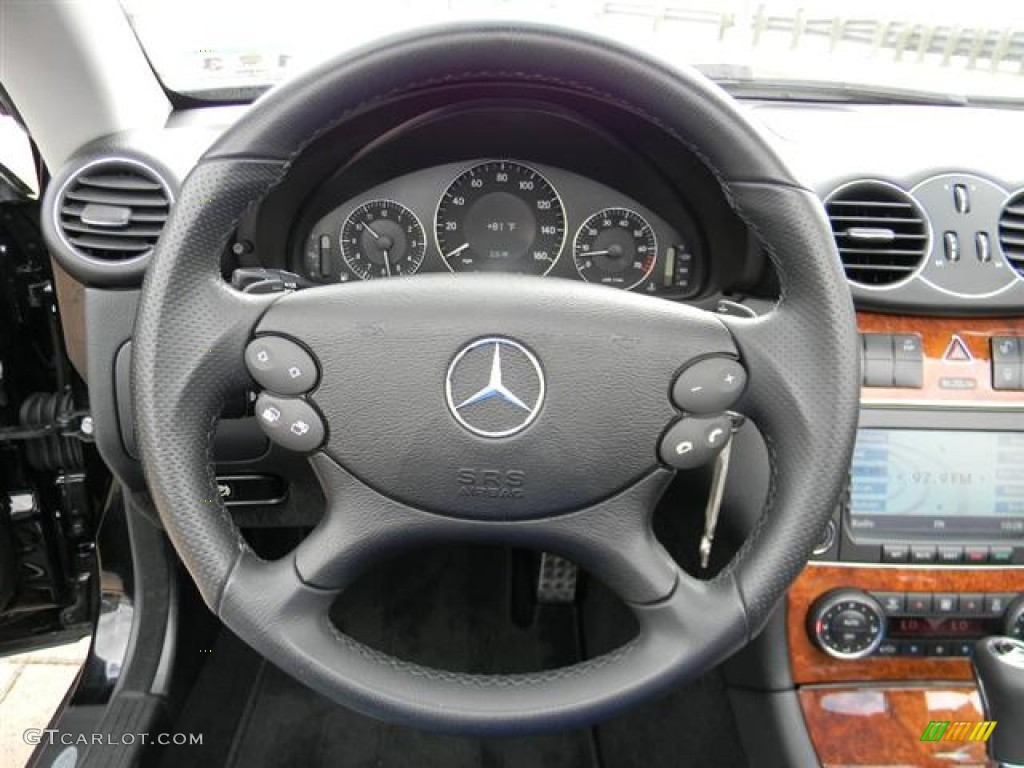 2008 Mercedes-Benz CLK 550 Cabriolet Black Steering Wheel Photo #59992192