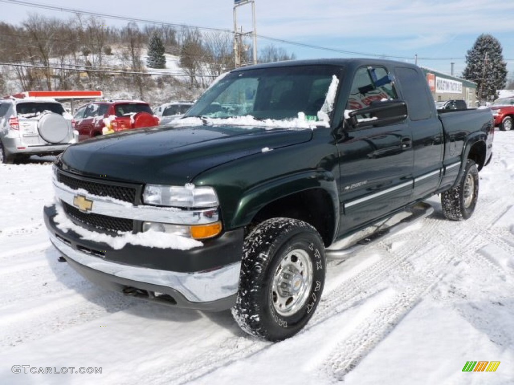 2001 Silverado 2500HD LS Extended Cab 4x4 - Forest Green Metallic / Graphite photo #3