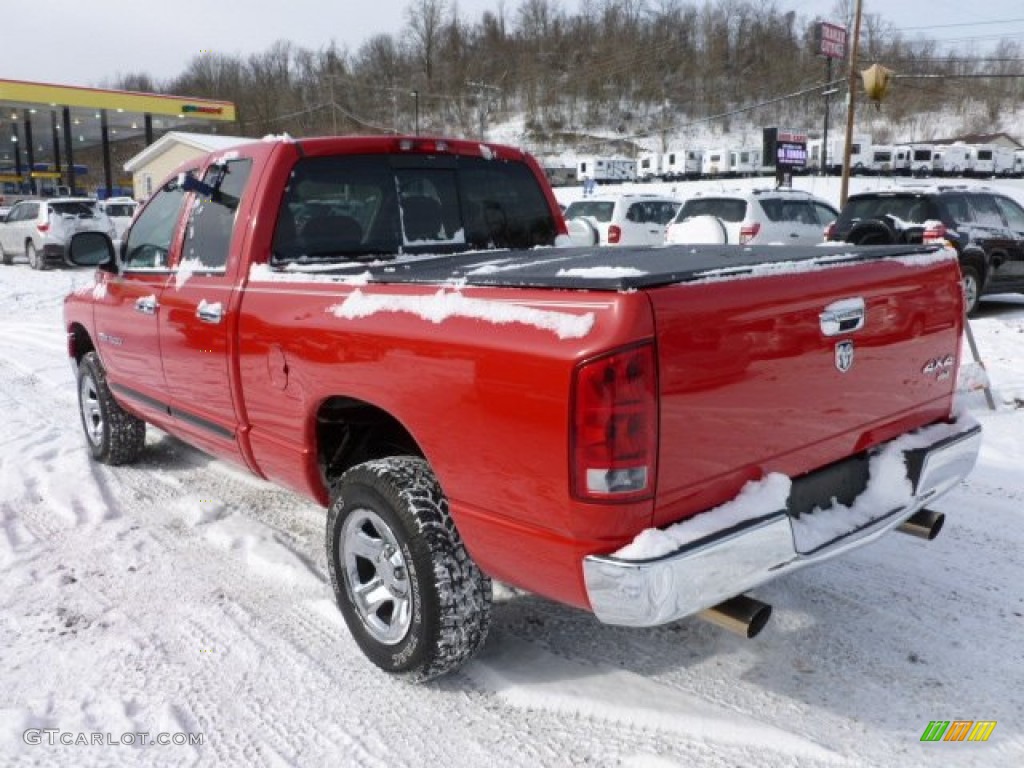 2005 Ram 1500 SLT Quad Cab 4x4 - Flame Red / Dark Slate Gray photo #4