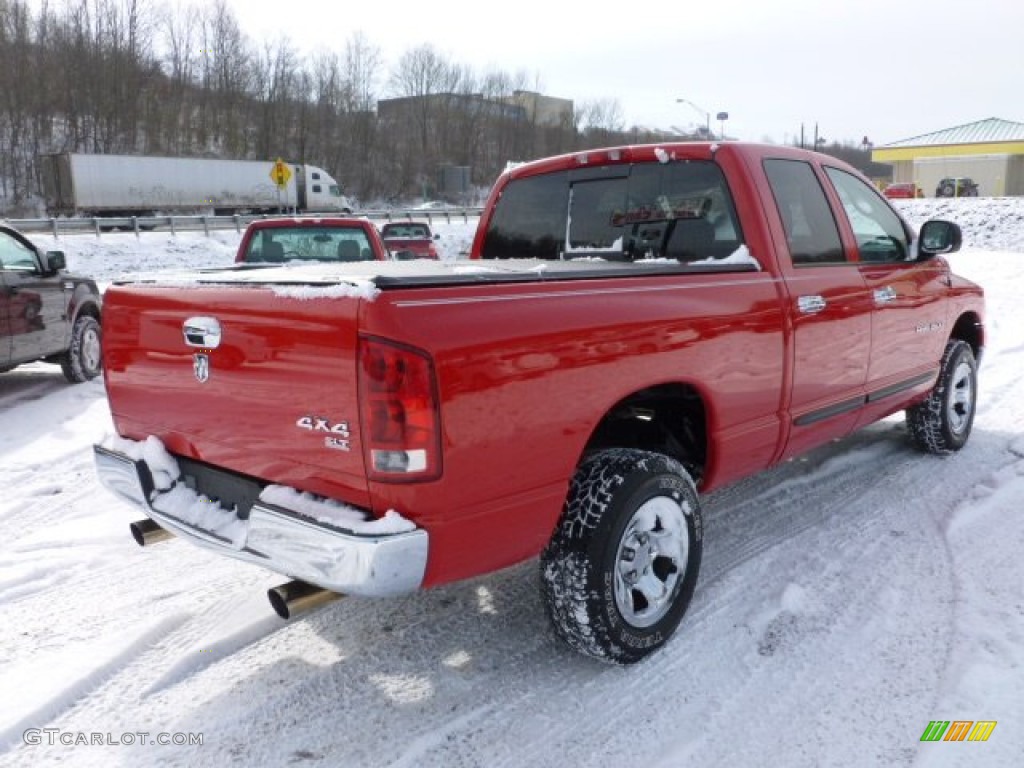 2005 Ram 1500 SLT Quad Cab 4x4 - Flame Red / Dark Slate Gray photo #6