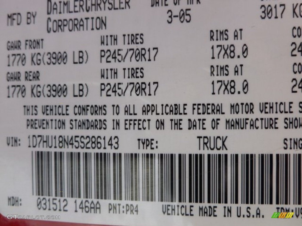 2005 Ram 1500 SLT Quad Cab 4x4 - Flame Red / Dark Slate Gray photo #13