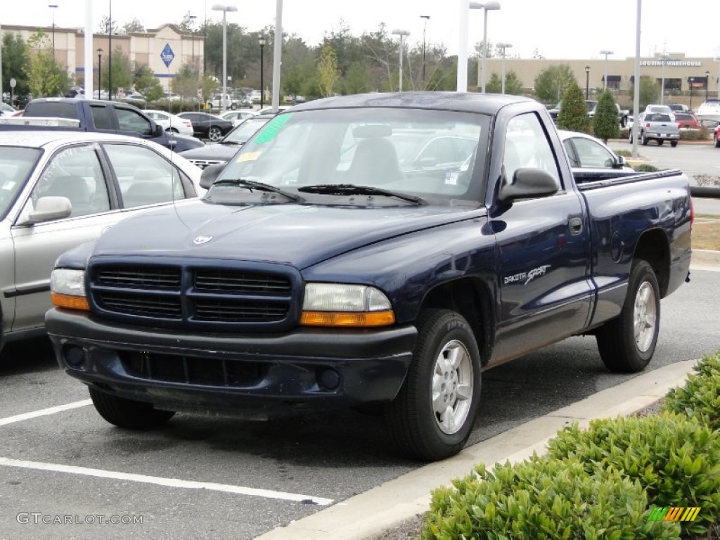 2001 Dakota Sport Regular Cab - Patriot Blue Pearl / Dark Slate Gray photo #1