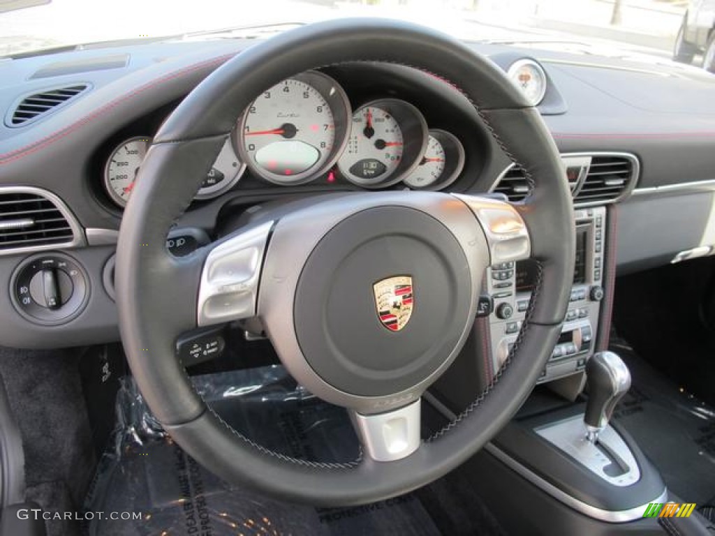 2008 Porsche 911 Turbo Coupe Black Steering Wheel Photo #59996978