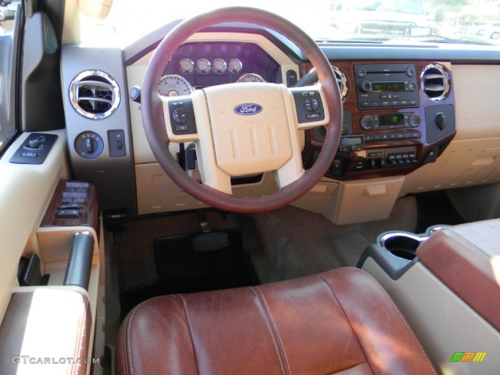 Camel/Chaparral Leather Interior 2008 Ford F250 Super Duty King Ranch Crew Cab 4x4 Photo #59997341