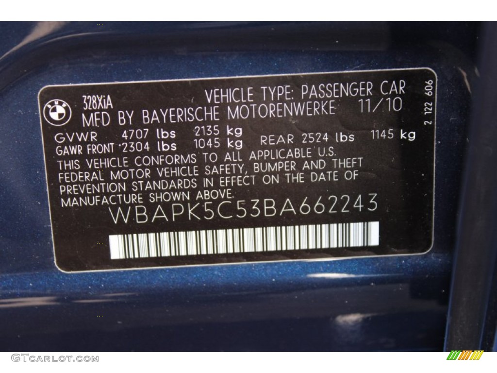 2011 3 Series 328i xDrive Sedan - Deep Sea Blue Metallic / Black photo #33