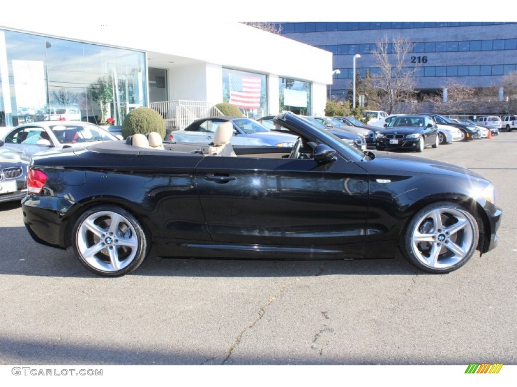 2008 1 Series 135i Convertible - Black Sapphire Metallic / Savanna Beige photo #4