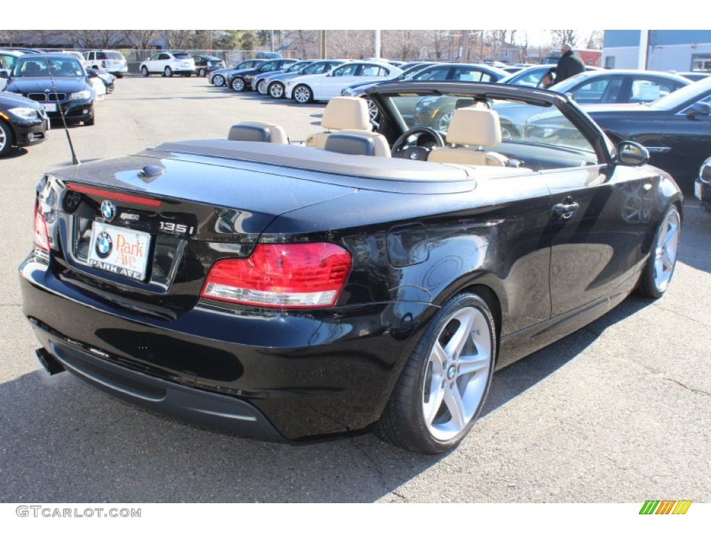 2008 1 Series 135i Convertible - Black Sapphire Metallic / Savanna Beige photo #5