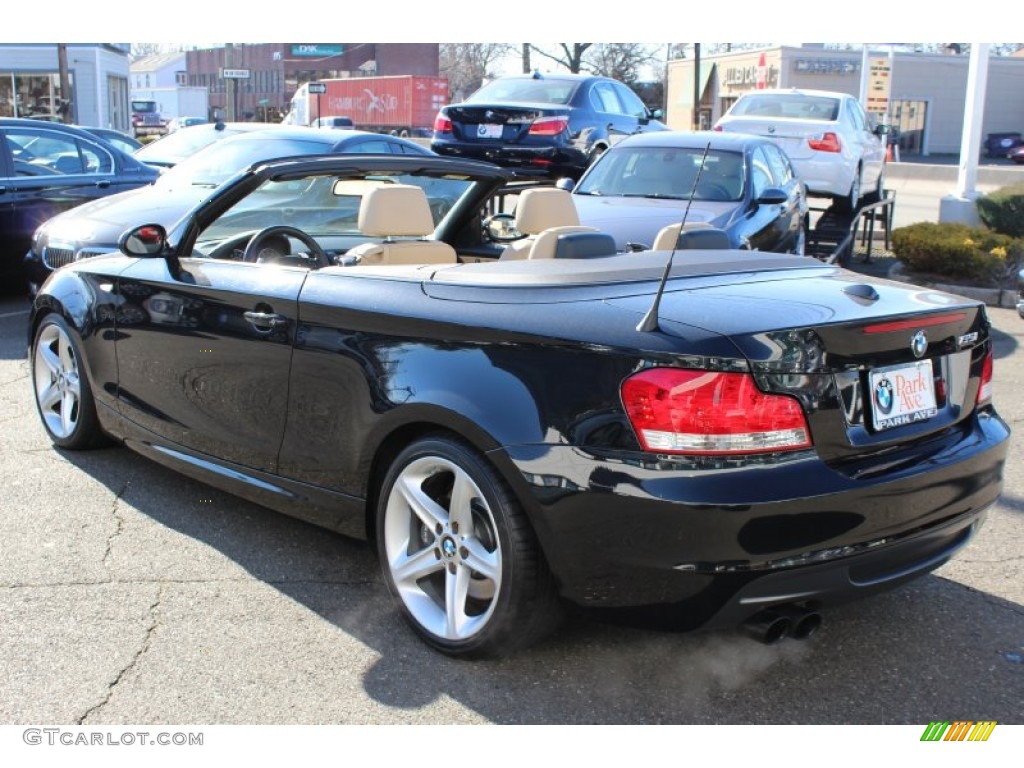 2008 1 Series 135i Convertible - Black Sapphire Metallic / Savanna Beige photo #7