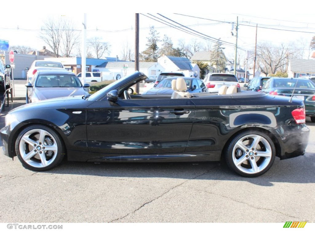 2008 1 Series 135i Convertible - Black Sapphire Metallic / Savanna Beige photo #8