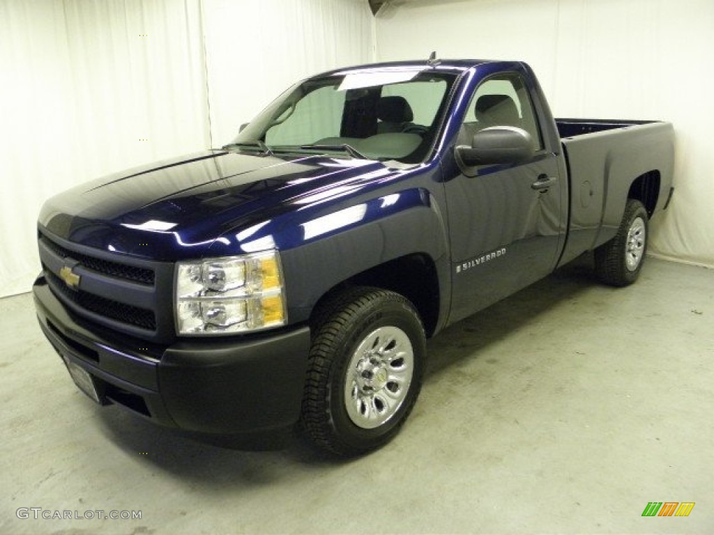 2009 Silverado 1500 Regular Cab - Imperial Blue Metallic / Dark Titanium photo #3
